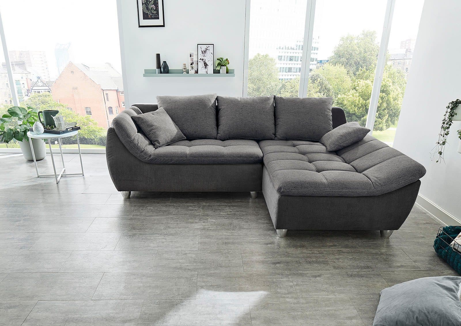 Jockenhöfer Gruppe Ecksofa Genua | Grau