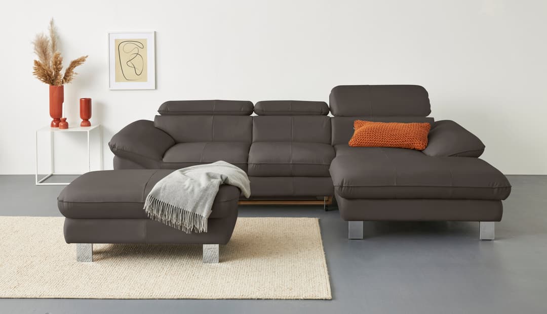 COTTA Ecksofa Driver L-Form | Braun