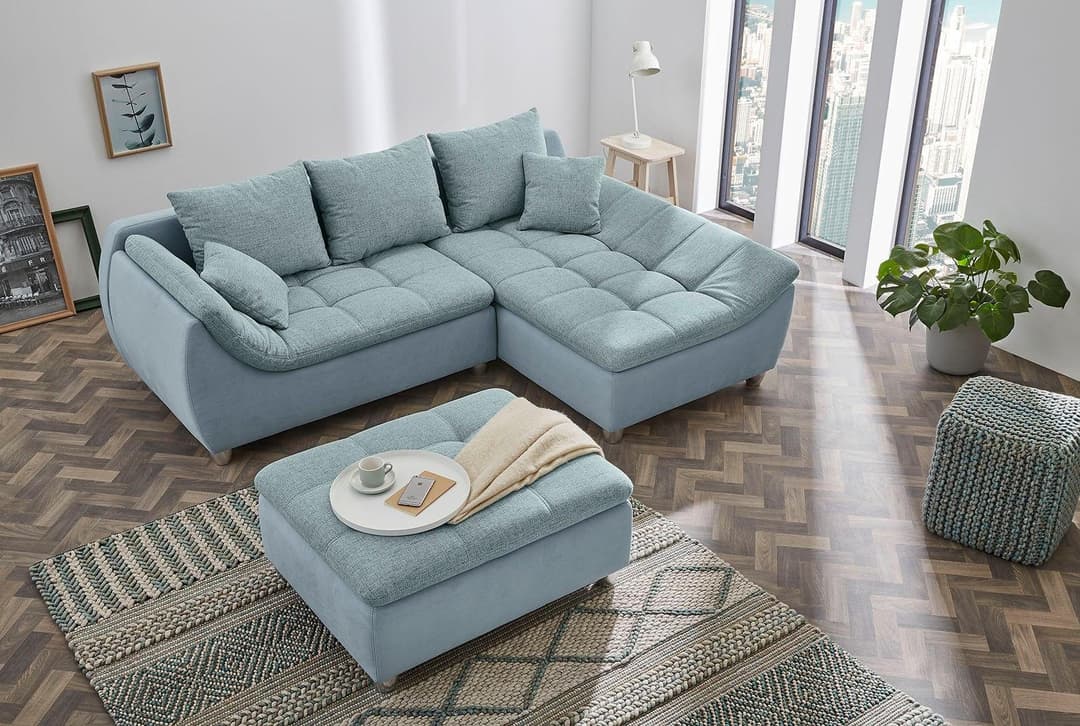 Jockenhöfer Gruppe Ecksofa Genua | Blau