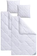 fan Microfaserbettdecke + Kopfkissen Bettwaren-Set | Weiß