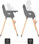 BabyGo Hochstuhl Scandi - wood | Grau 3