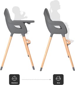 BabyGo Hochstuhl Scandi - wood | Grau
