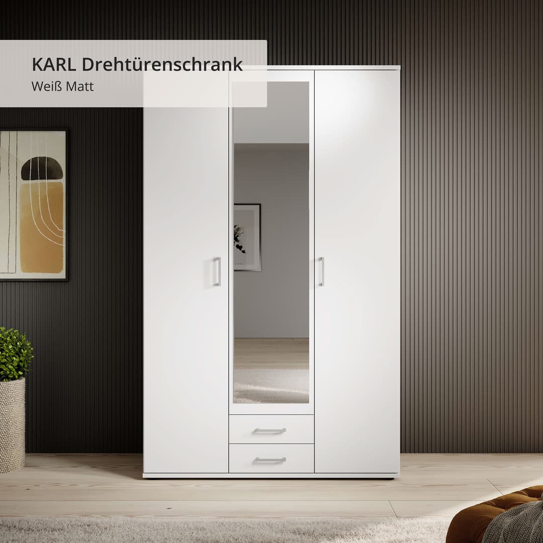 Schlafkontor Kleiderschrank Karl | Weiß