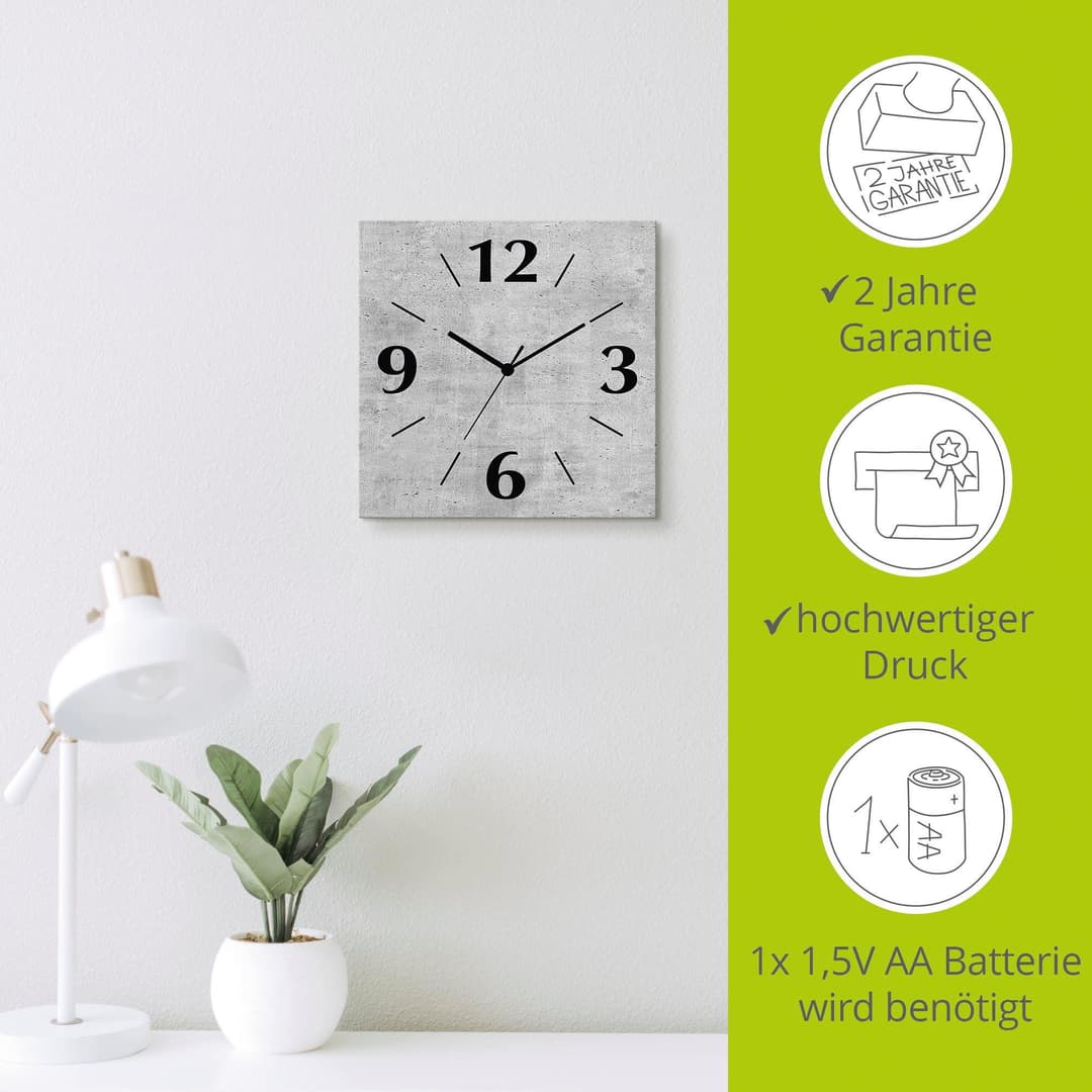Artland Wanduhr Grauer Beton | Grau