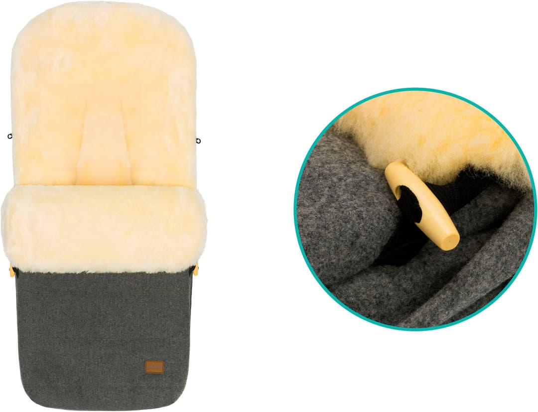 Fillikid Fußsack Bernina Wool | Grau
