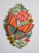 Stickereien Plauen Fensterbild Schmetterling | Mehrfarbig
