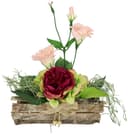 Kunstpflanze Gesteck Rose in Schale | Mehrfarbig