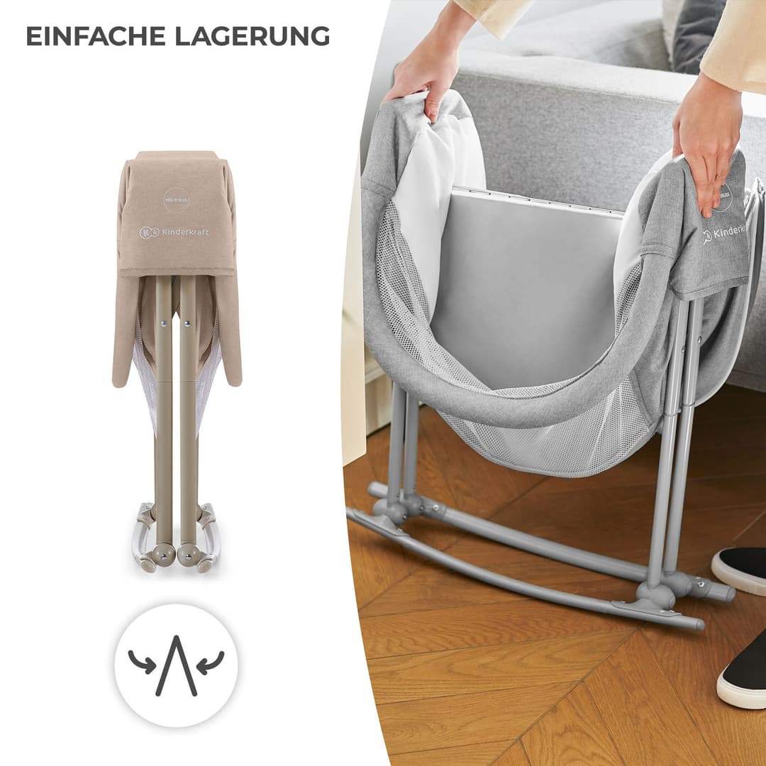 Kinderkraft Baby-Reisebett LOVI | Beige