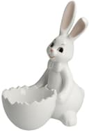 Goebel Osterhase Figur Hase mit Schale Snow White - Sweet Boy | Weiß