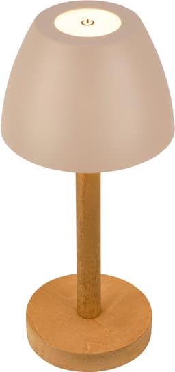 Briloner Leuchten LED Außen-Tischleuchte SERINA WOOD 7661011 | Beige