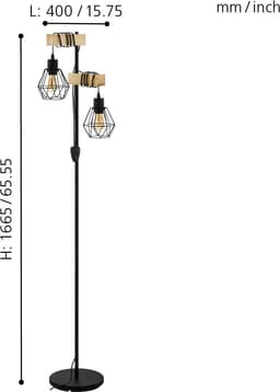 EGLO TOWNSHEND 5 Stehlampe | Schwarz
