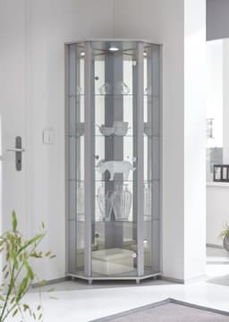 fif möbel Eckvitrine TRIO | Grau