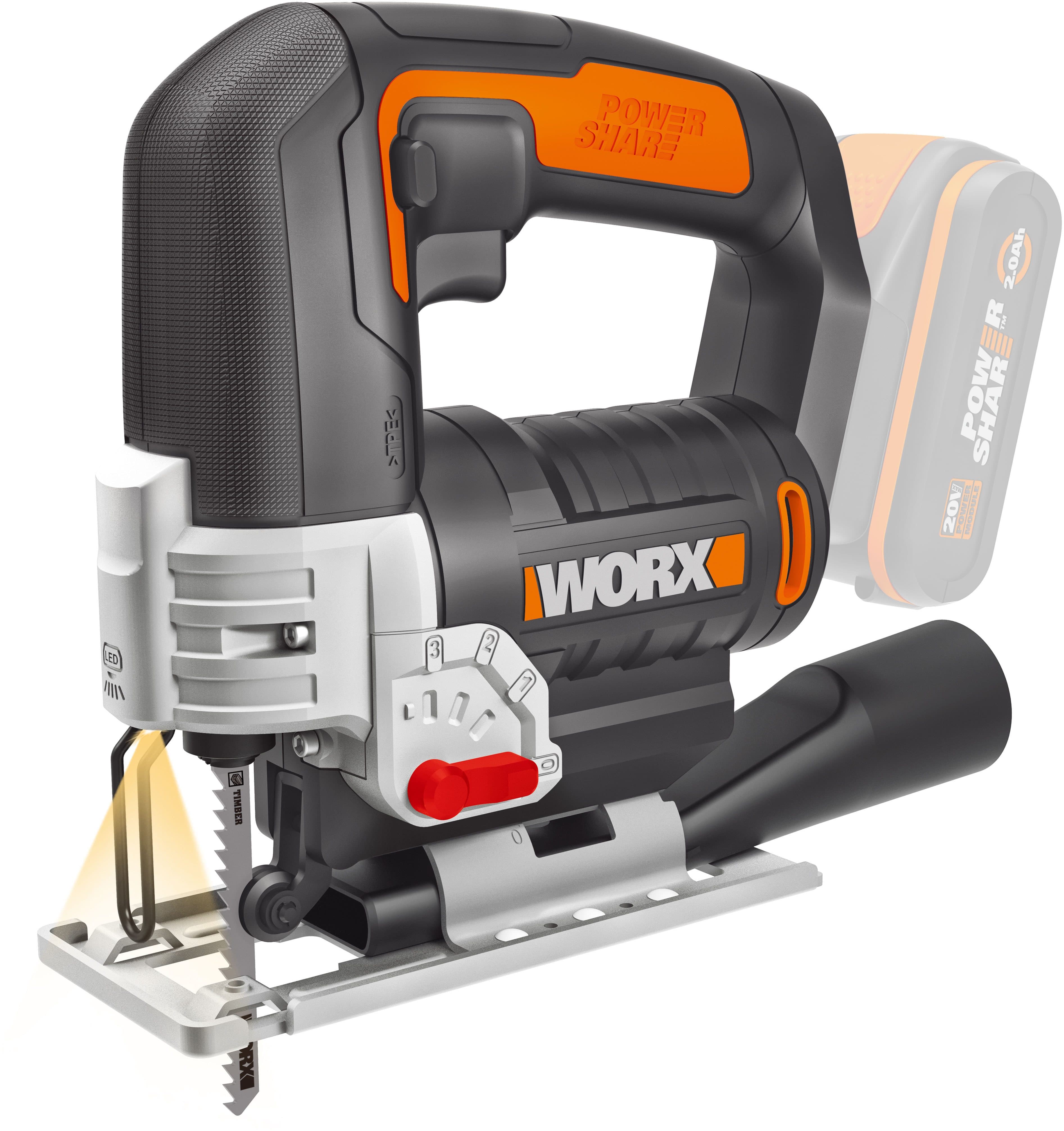 Worx Akku-Stichsäge WX543.9 | Schwarz