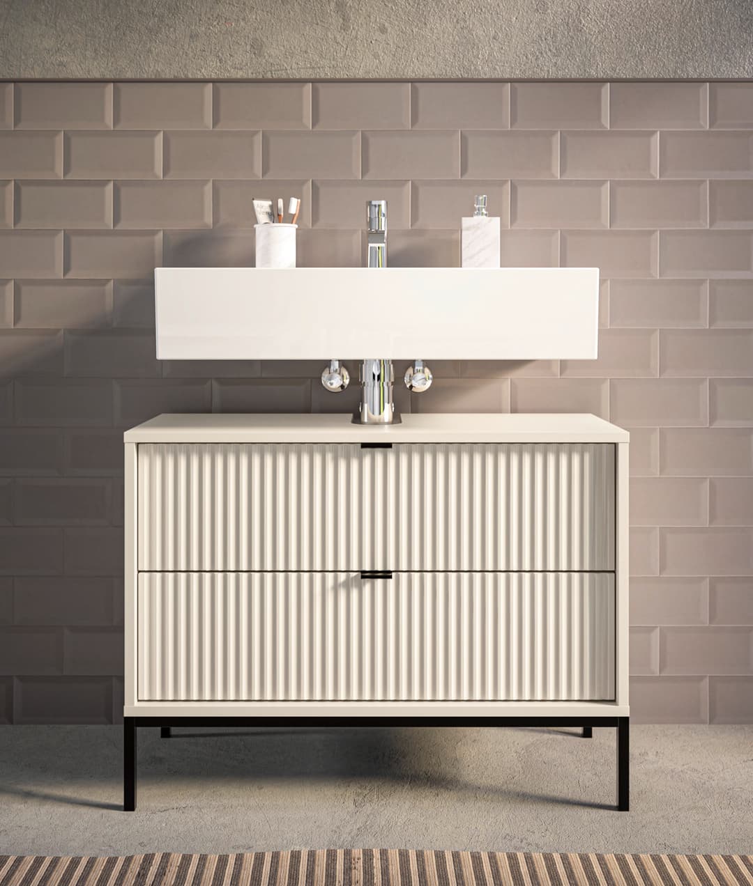 BASIC by Balculina Waschbeckenunterschrank Lucera | Beige