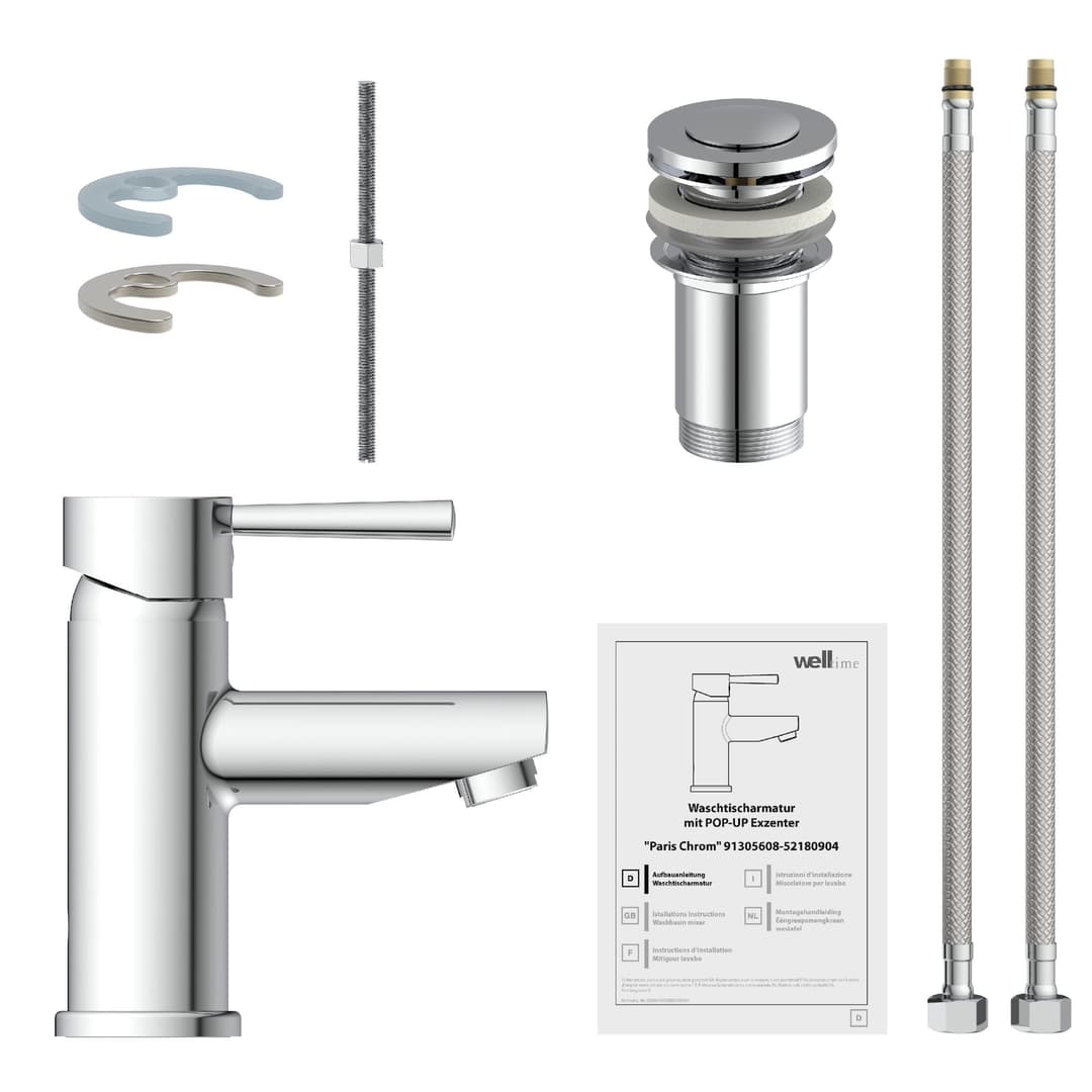 welltime Waschtischarmatur PARIS | Silber
