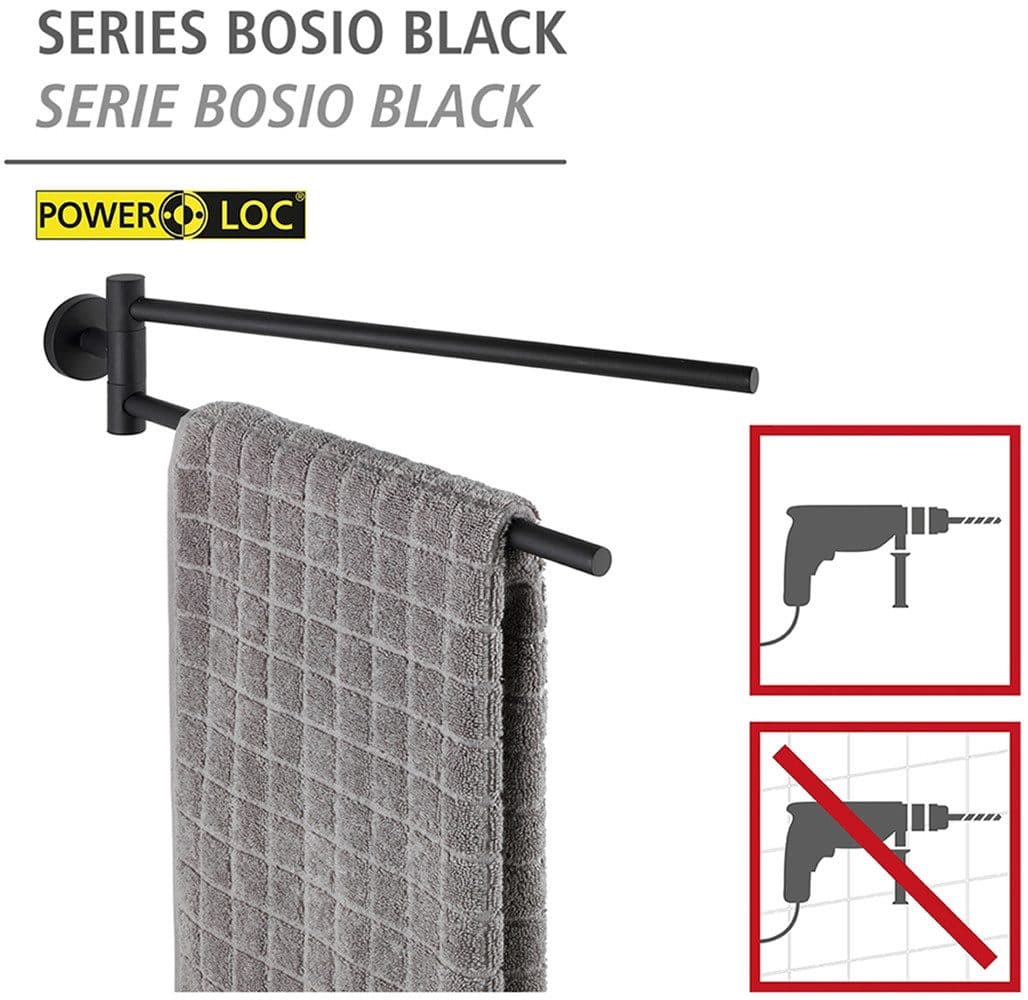 Wenko Bosio Handtuchhalter | Schwarz