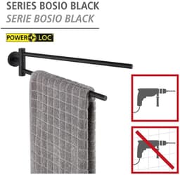 Wenko Bosio Handtuchhalter | Schwarz