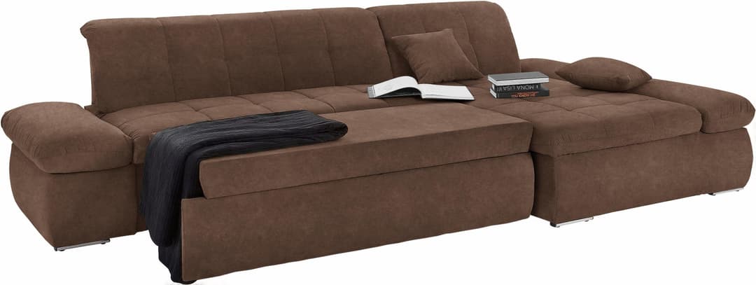 DOMO collection Ecksofa NMoric XXL | Braun