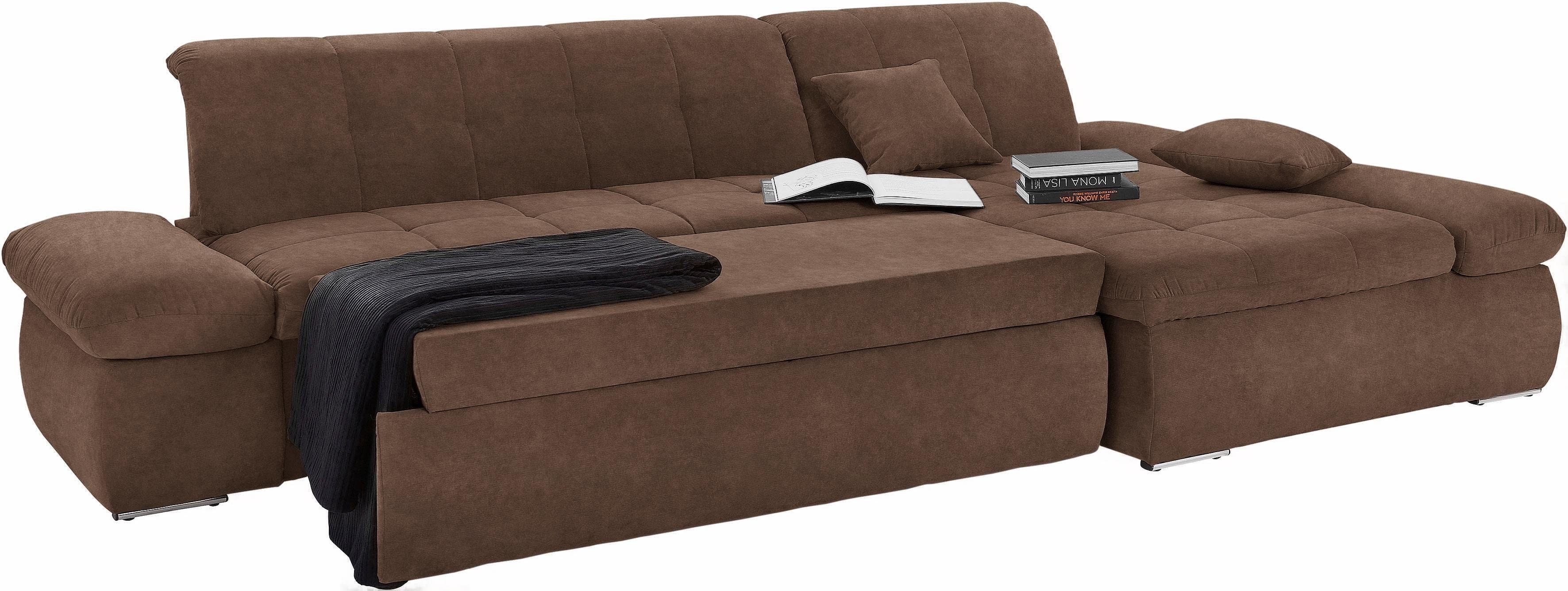 DOMO collection Ecksofa NMoric XXL | Braun