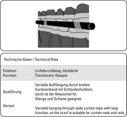 Sehlbach Gardine Schal Leinenoptik | Grau
