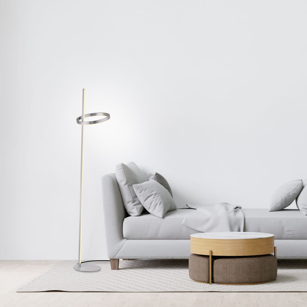JUST LIGHT LED Stehlampe RITUS | Silber