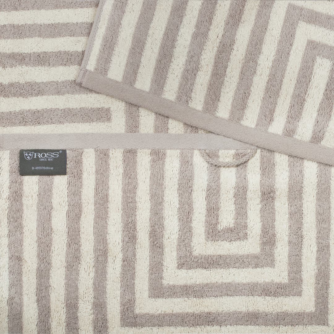 ROSS Duschtuch Grafik, Frottier | Beige