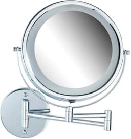 WENKO Wandspiegel Power-Loc LED Modell Lumi | Silber