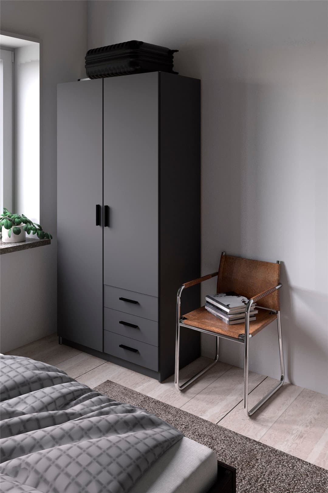 INOSIGN Kleiderschrank Sprint Drehtürenschrank | Schwarz