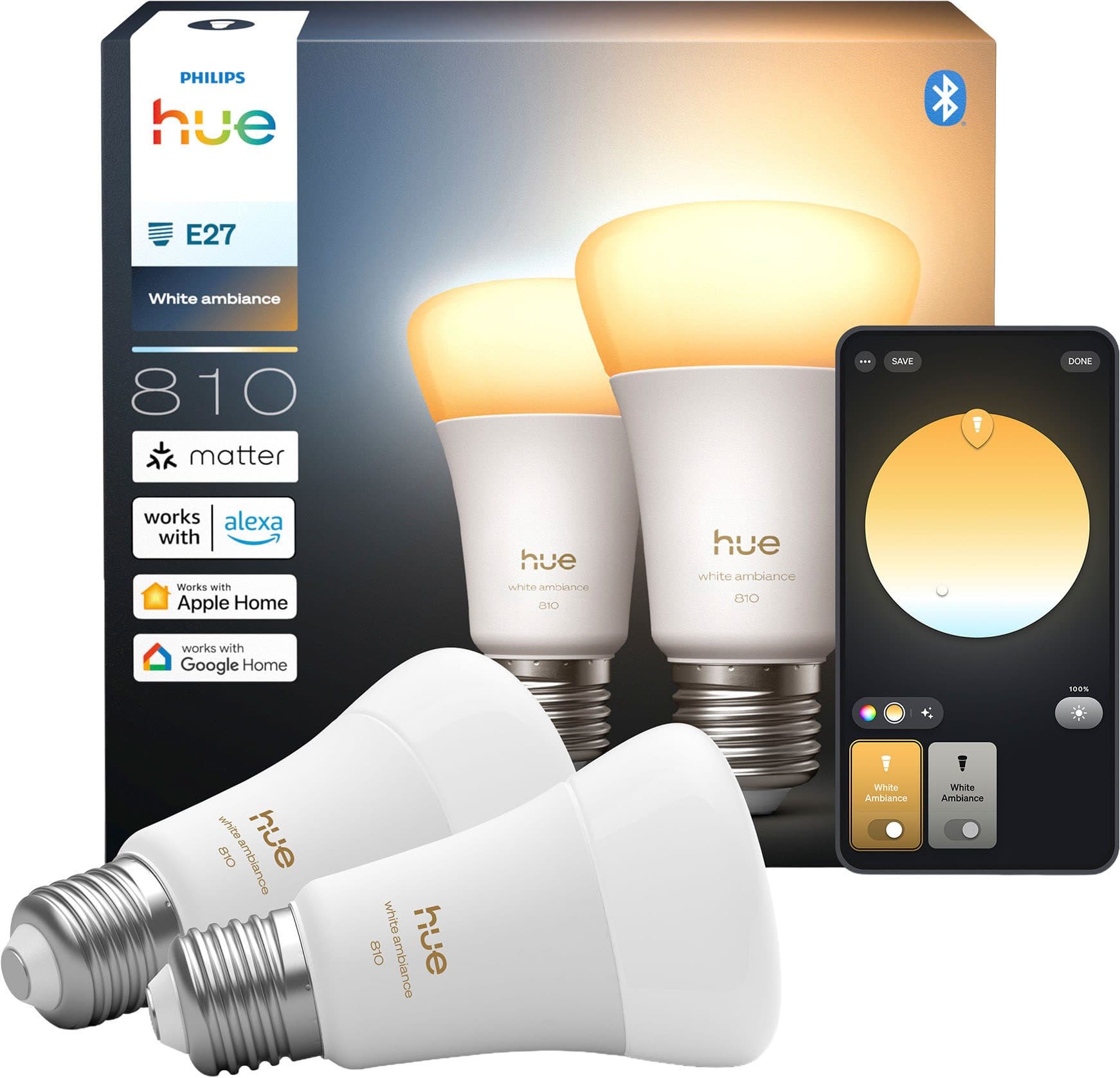 Philips Hue White Ambiance LED-Leuchtmittel | Weiß