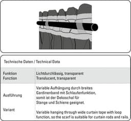 GARDINIA Gardine Schal mit Gardinenband Voile Uni | Weiß