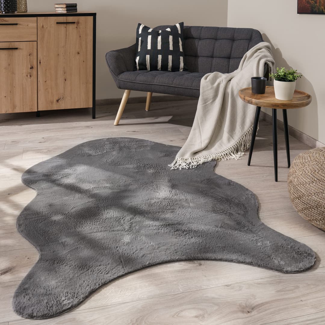Paco Home Fellteppich Pelt 640 | Grau