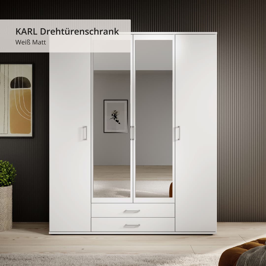 Schlafkontor Kleiderschrank Karl | Weiß