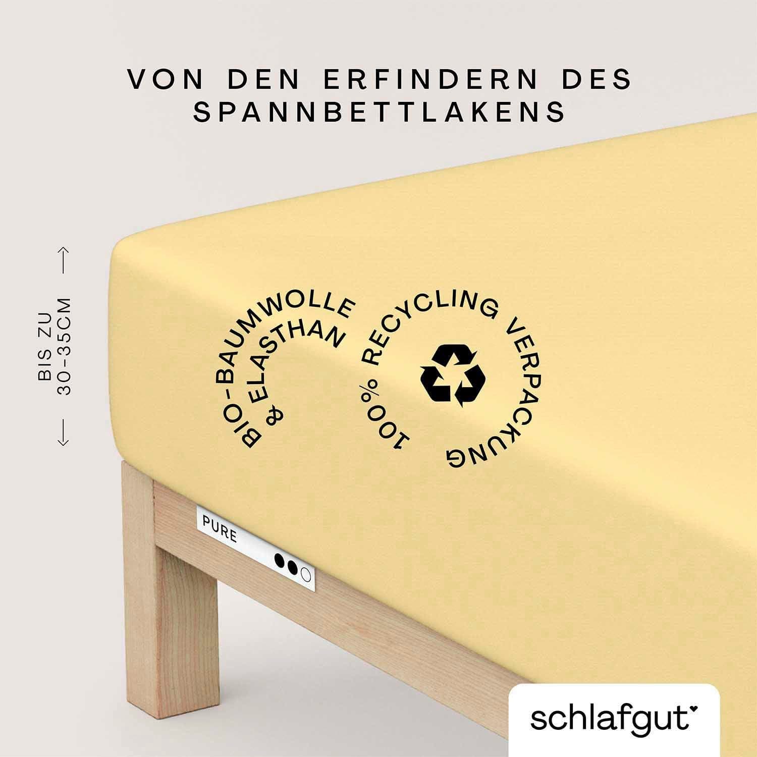Schlafgut Spannbettlaken PURE | Gelb