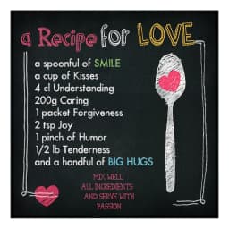 Floatglasbild A Recipe For Love | Mehrfarbig