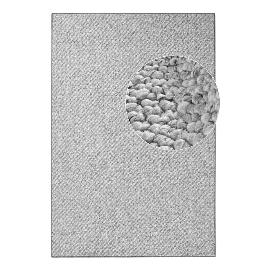 Kurzflorteppich Wolly I Grau/Granit 140 x 200 cm Kunstfaser