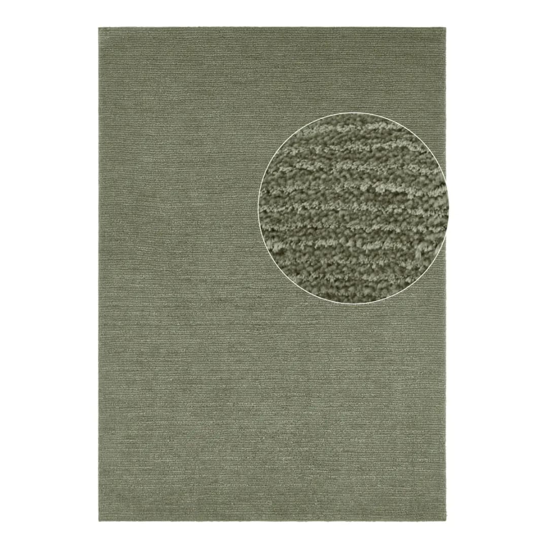 Kurzflorteppich Supersoft Grün/Khaki 160 x 230cm | Grün