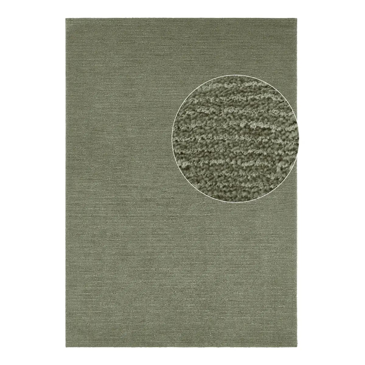Kurzflorteppich Supersoft Grün/Khaki 160 x 230cm | Grün