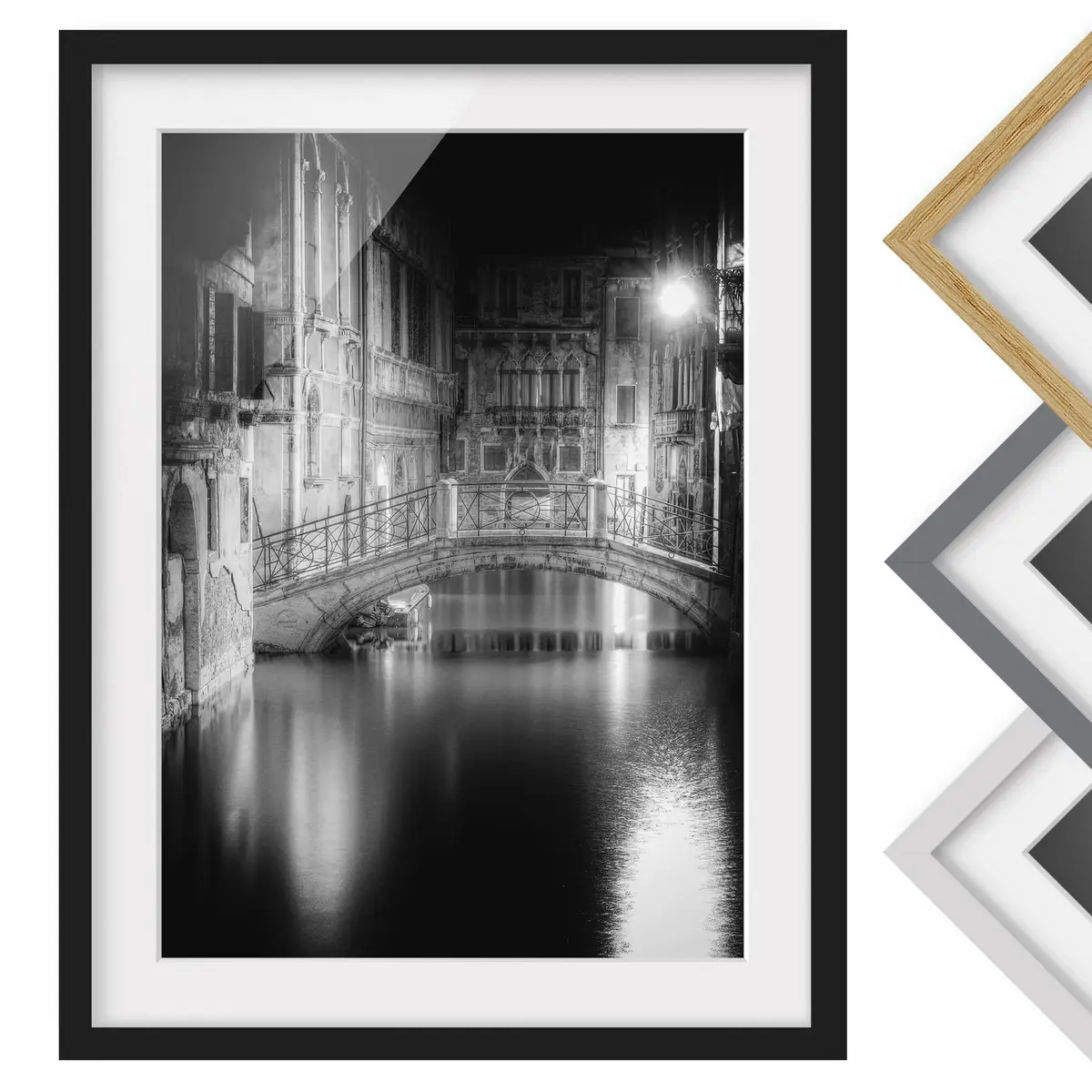 Bild Brücke Venedig I | Schwarz