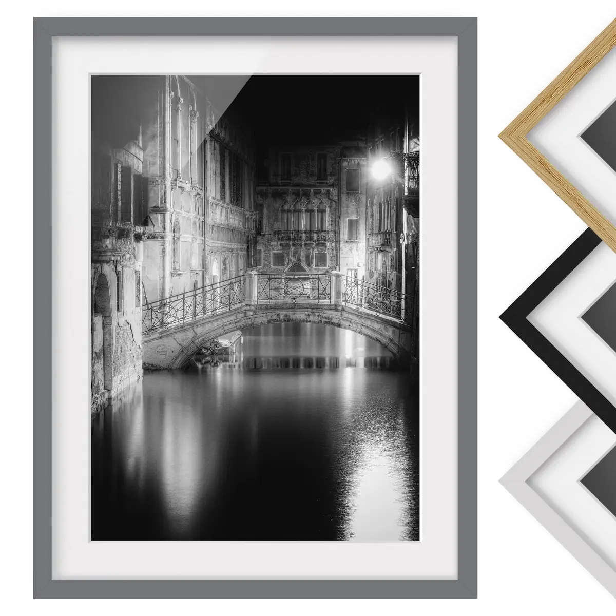 Bild Brücke Venedig III | Schwarz