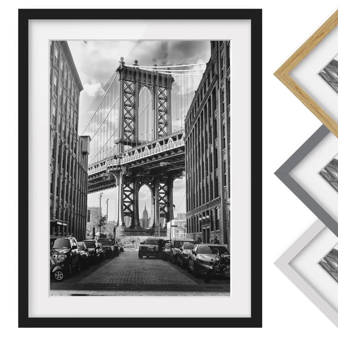 Bild Manhattan Bridge in America I | Schwarz
