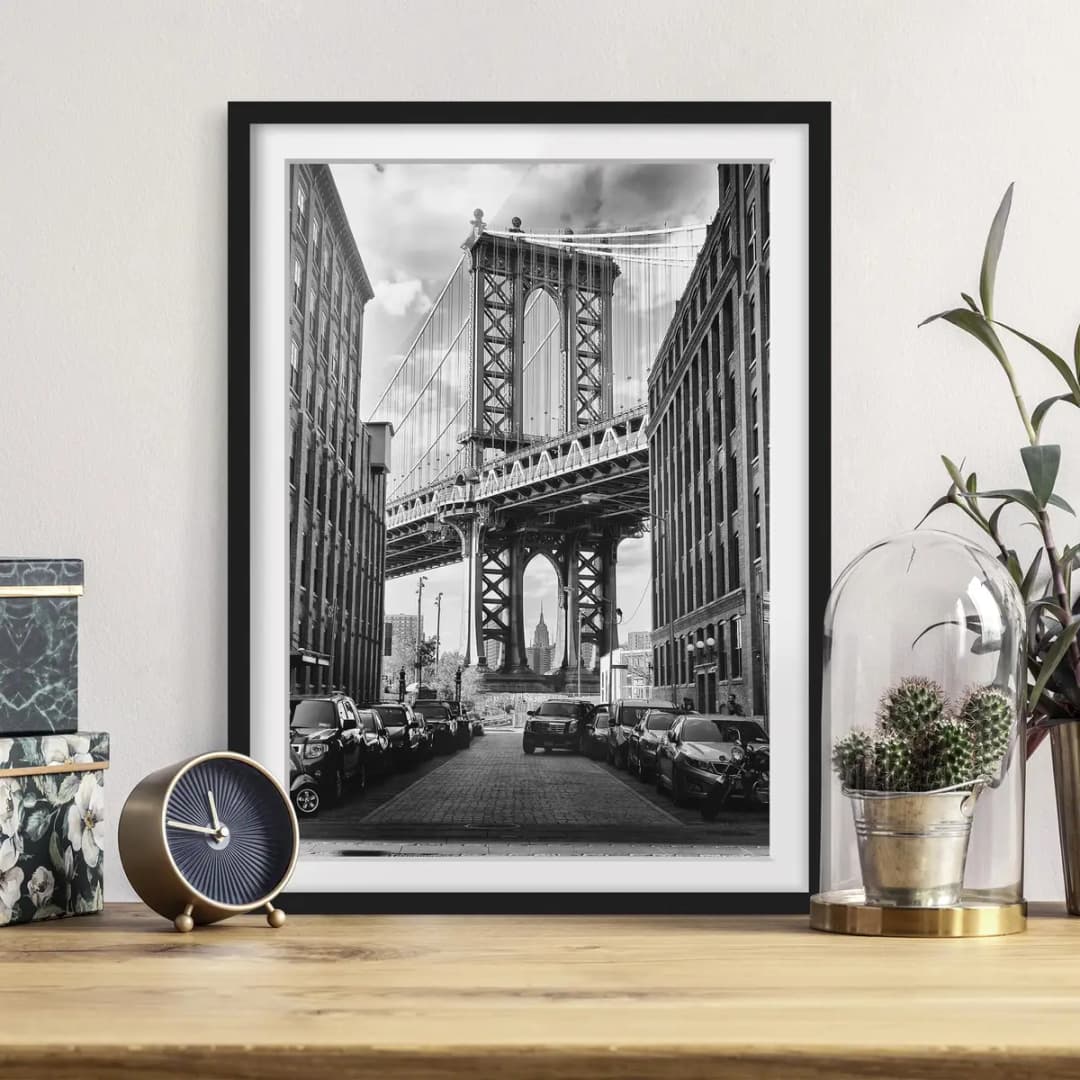 Bild Manhattan Bridge in America I | Schwarz