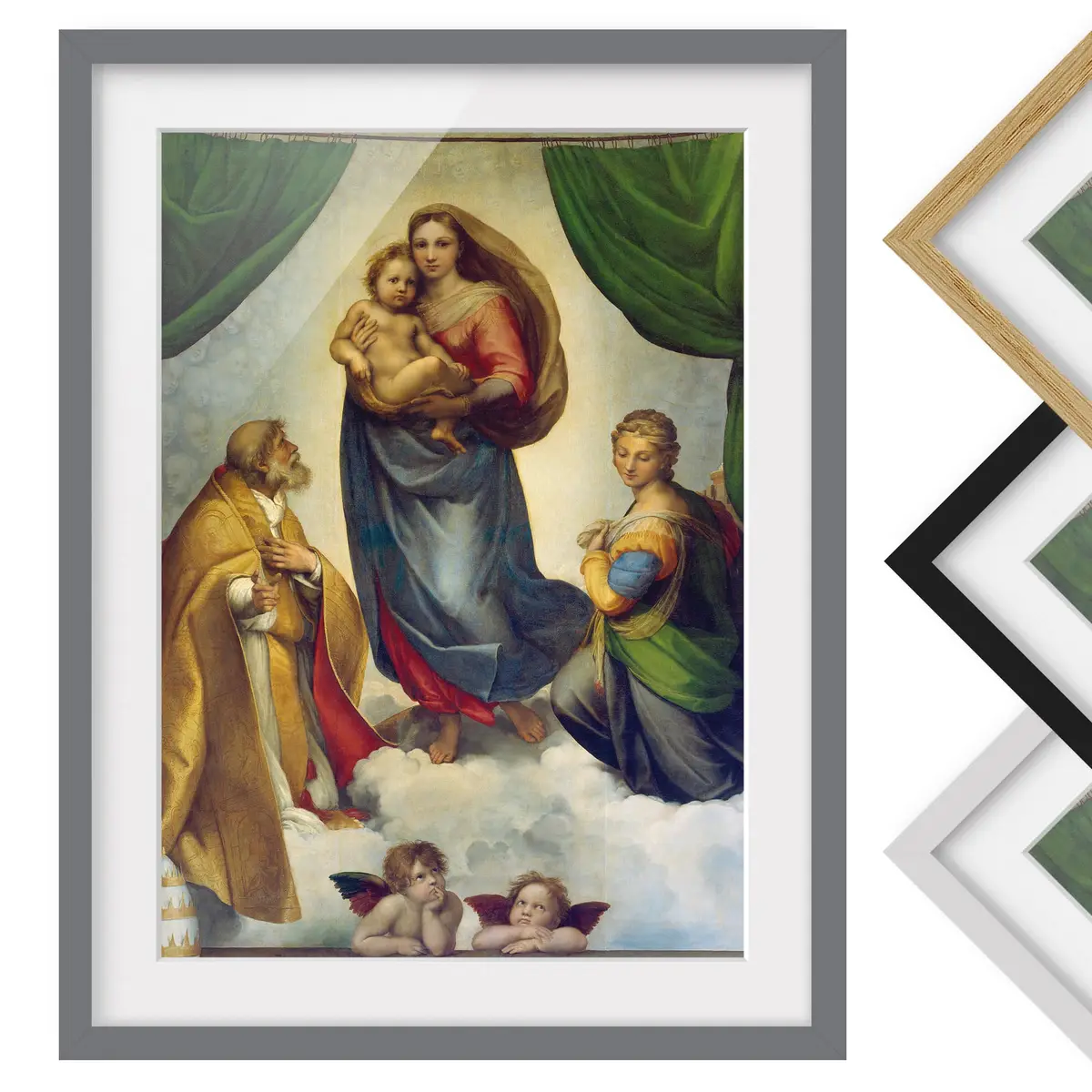 Die Sixtinische Madonna III Wandbild | Mehrfarbig