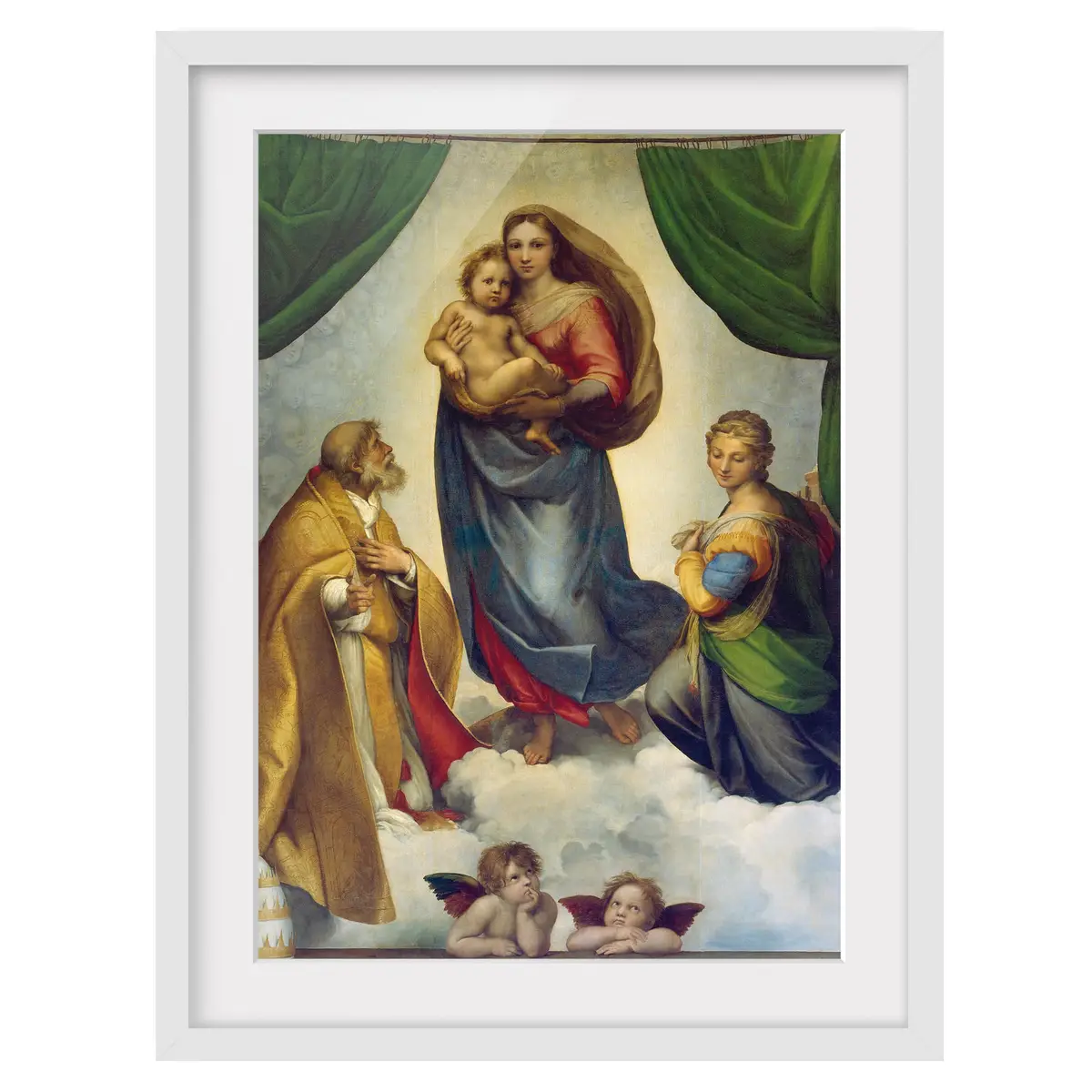 Die Sixtinische Madonna II Wandbild | Mehrfarbig