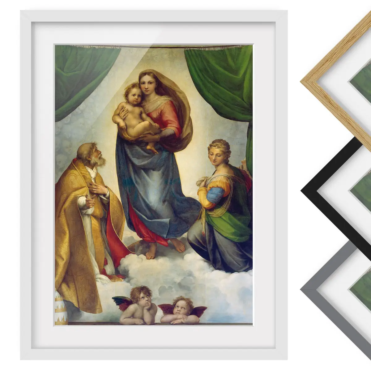 Die Sixtinische Madonna II Wandbild | Mehrfarbig