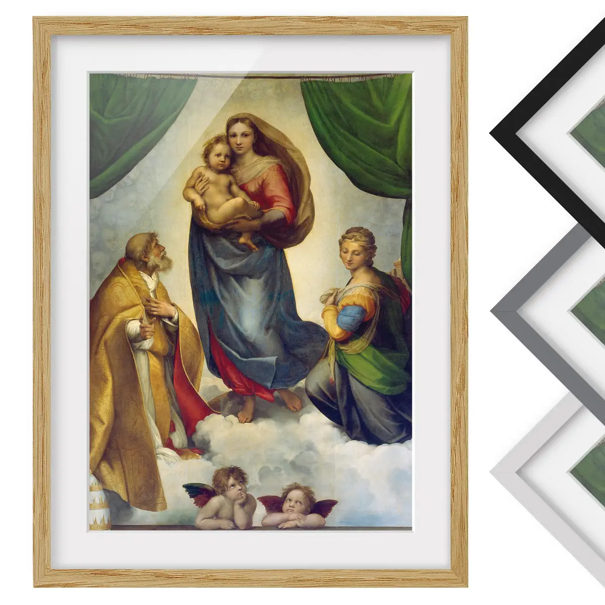 Die Sixtinische Madonna IV Wandbild | Mehrfarbig