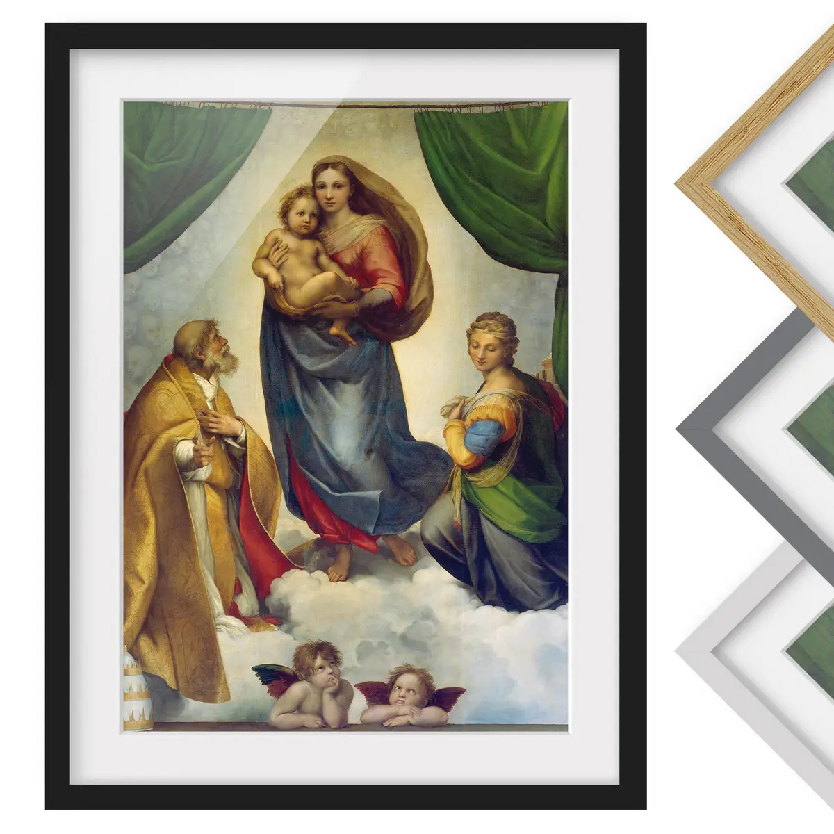 Die Sixtinische Madonna I Wandbild | Mehrfarbig
