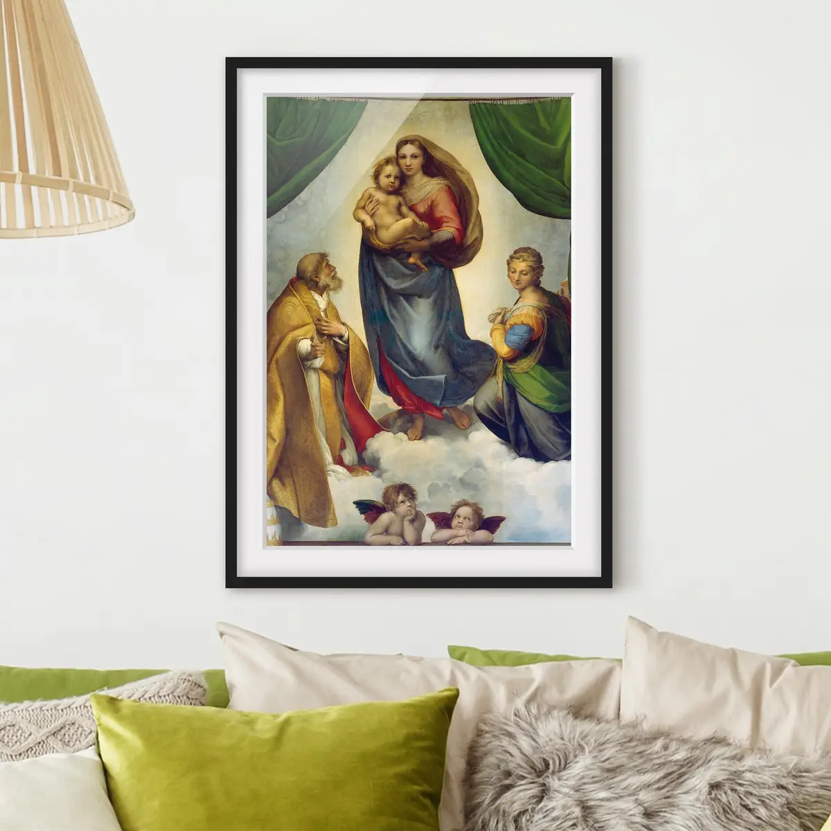Die Sixtinische Madonna I Wandbild | Mehrfarbig