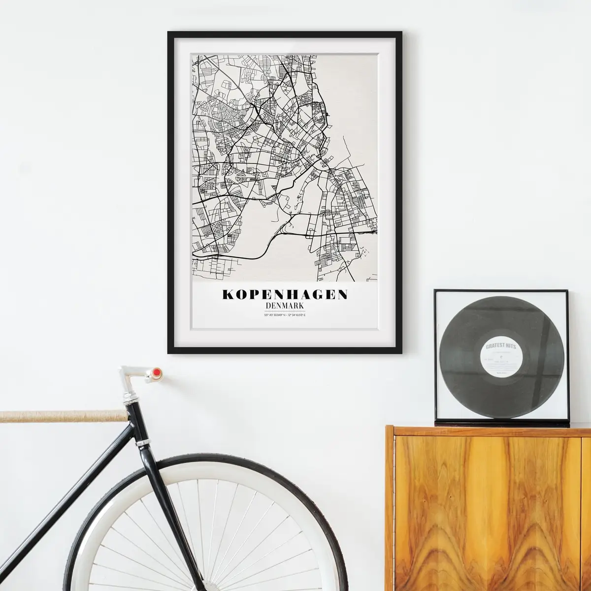 Bild Stadtplan Kopenhagen | Schwarz
