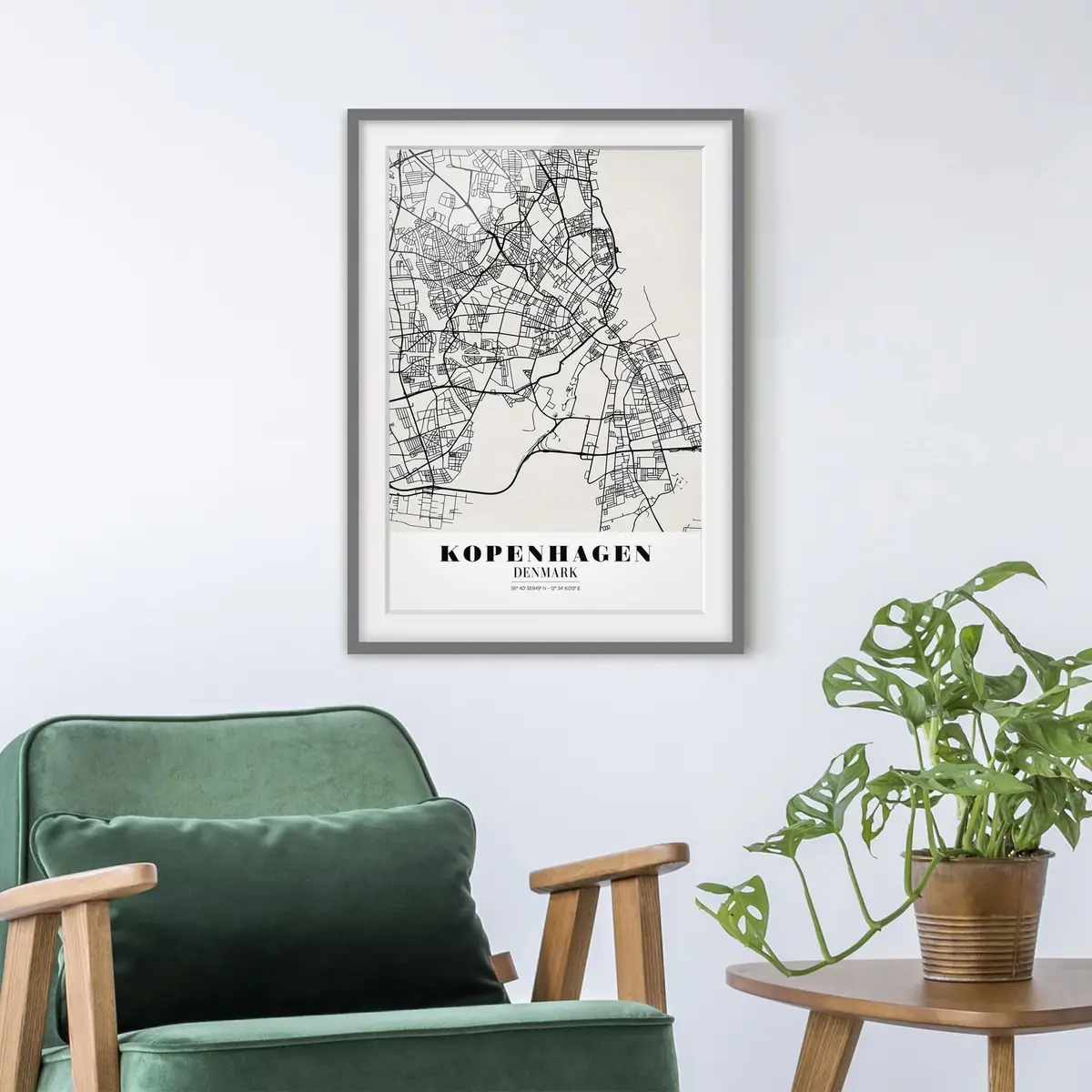 Bild Stadtplan Kopenhagen III | Schwarz