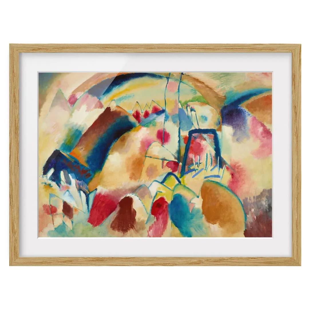 Bild Landschaft mit Kirche IV | Mehrfarbig
